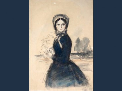 Konstantin Rudakov, Sketch of a portrait of Elena for Ivan Turgenev's book "On the Eve"